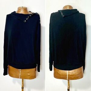 LNA Snap Shoulder Light Weight Black Sweater Size Small